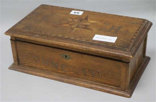 A WWI Somme 1916 inlaid box
